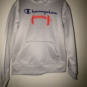 Champion size 7-8 jogger set Grey top black pants